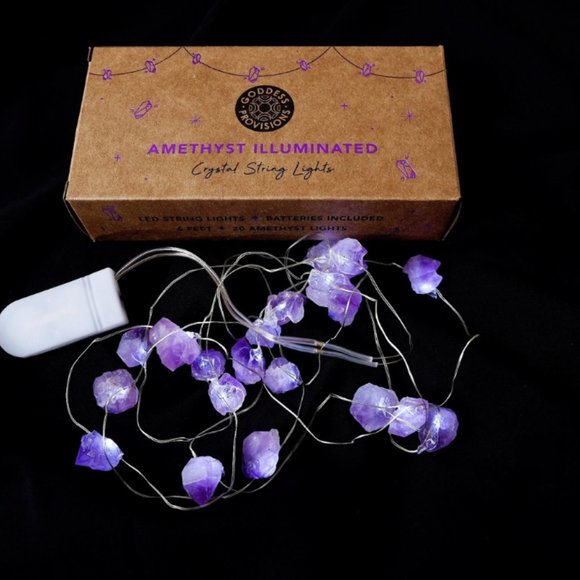 Genuine Amethyst Crystal String Lights NEW - Picture 1 of 3